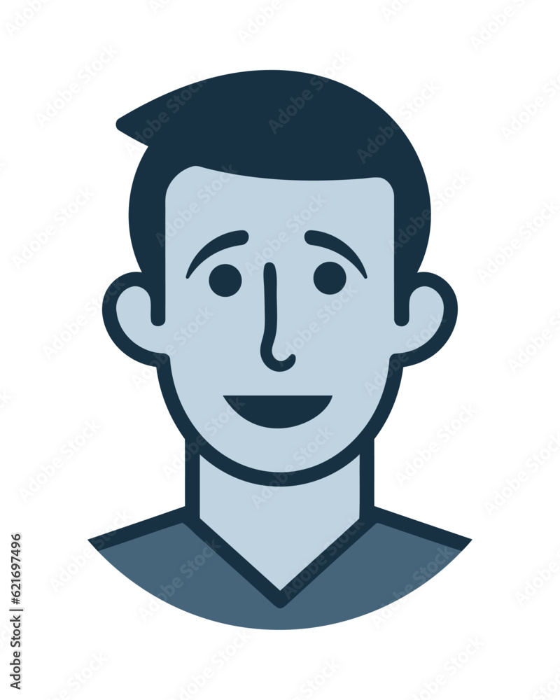 Smiling businessman icon, isolated, modern design Smiling businessman icon, isolated, modern design