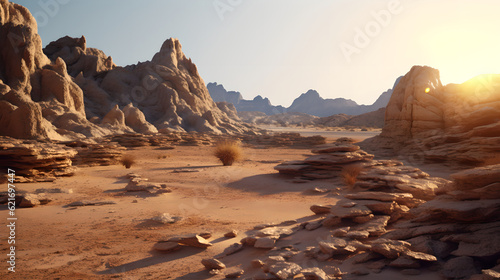 Detailed Desert Landscape Boasts Insane Details. Incredible desert landscape with stunning colors © AspctStyle