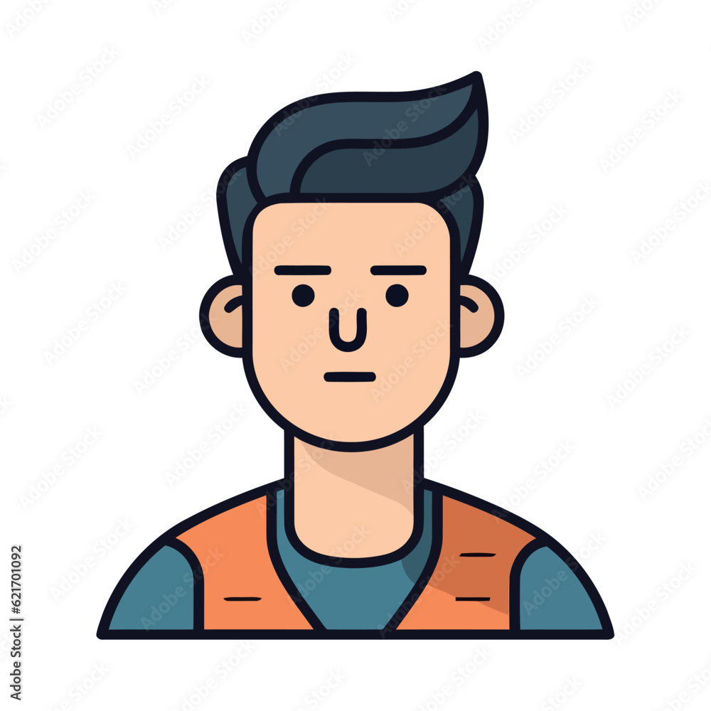 Cartoon young man avatar icon