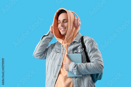Male student with book list...