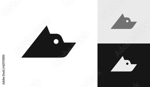Simple dog head logo design