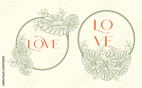 decorative plant frame writing name invitation couple name document name