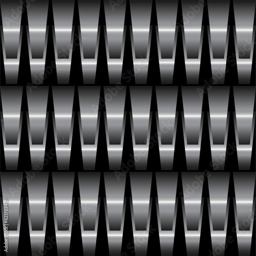 Several metal parts lined up abstract background.