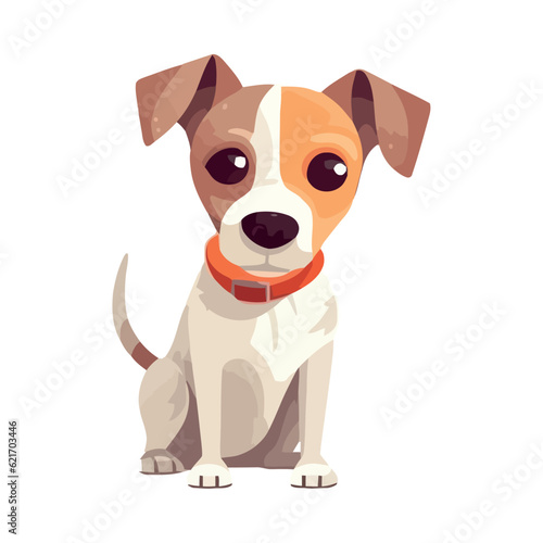 Cute small terrier sitting  looking cheerful and happy