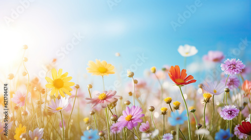 Beautiful meadow full of spring flowers