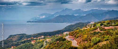 Fotografie Panorama of typical Albanian countryside