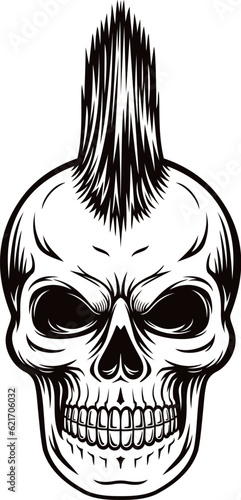 punk rock skull face illustration