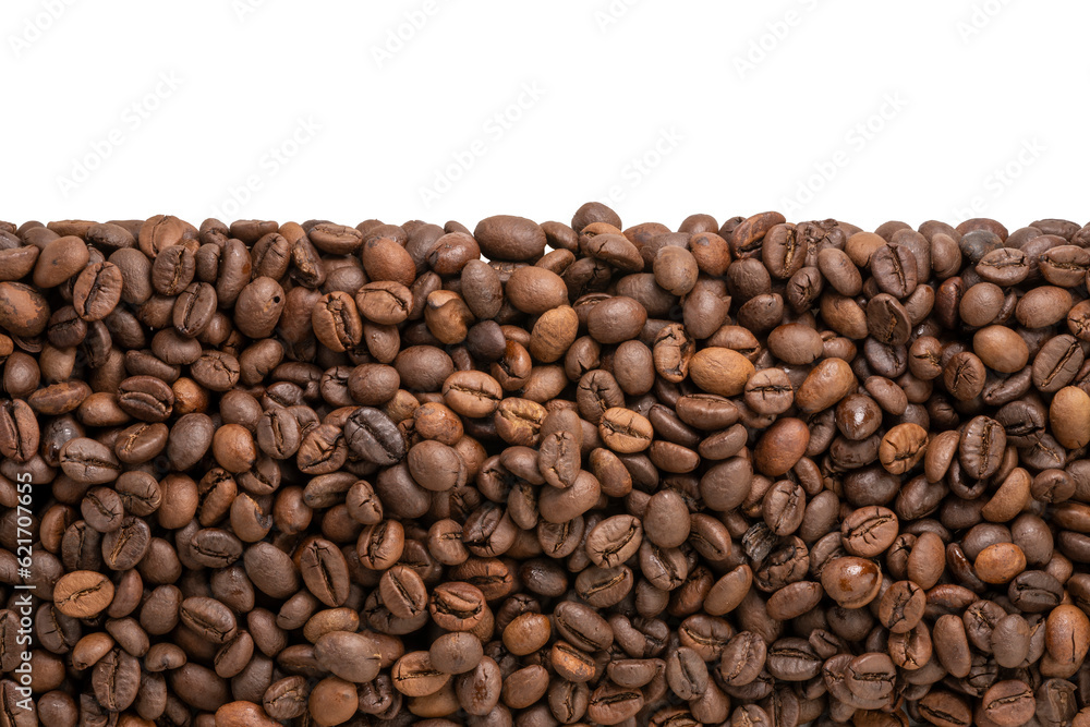 Background concept, Coffee beans for text background or borders and frames isolate on white with clipping path. Background concept, Coffee beans for text background or borders and frames isolate on white with clipping path.
