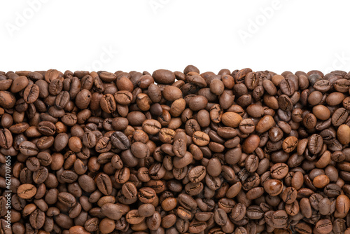 Background concept, Coffee beans for text background or borders and frames isolate on white with clipping path.