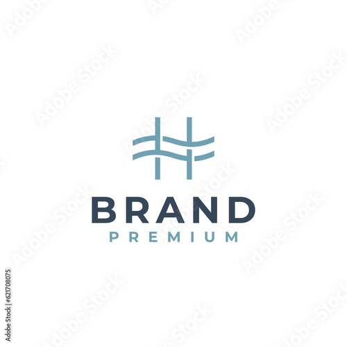 initial letter h swimming logo design