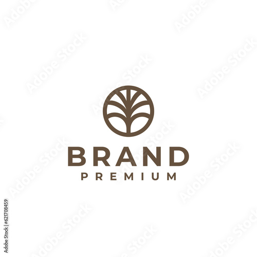 palm tree nature logo design 