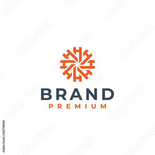 initial letter h logo design