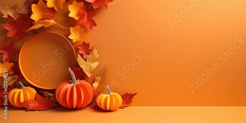  autumn pumpkin and leaves paper craft