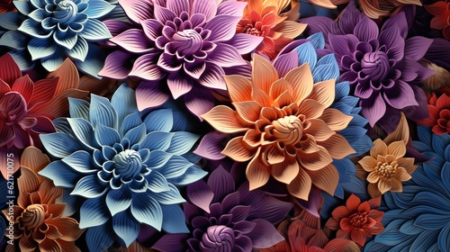 3D Intricate Flower Sublimation Tile Seamless 
