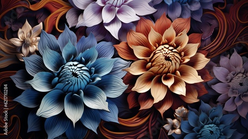 3D Intricate Flower Sublimation Tile Seamless