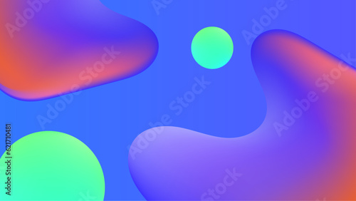 Fluid gradient background vector. Cute and minimal style posters with colorful, vibrant organic shapes and liquid color. Modern wallpaper design for social media, idol poster, banner, flyer.