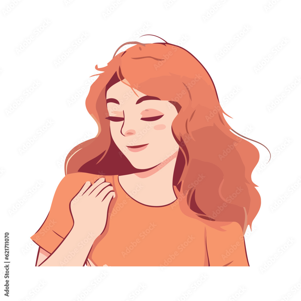 Smiling young woman with cute hairstyle isolated Smiling young woman with cute hairstyle isolated