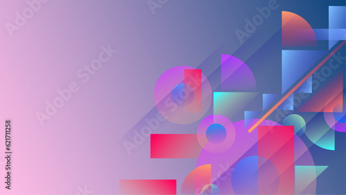 vector geometric background with bright colors and abstract style