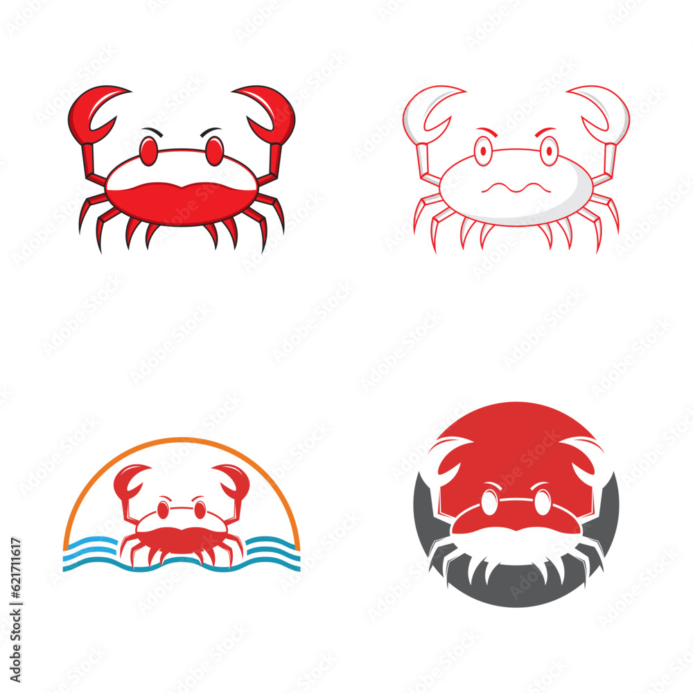 Crab logo template vector icon set Crab logo template vector icon set