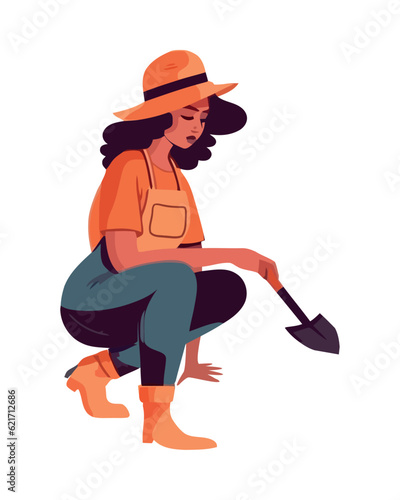 One person gardening with a cute cap