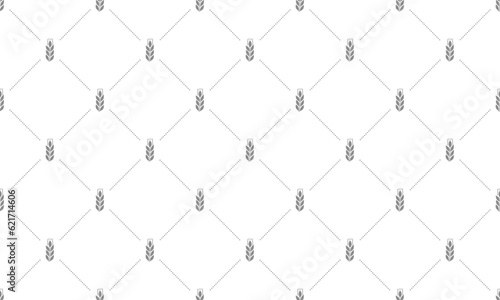 Grey wheat seamless pattern. Vector Repeating Background.