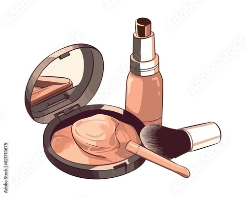 Glamorous beauty with lipstick and eyeshadow