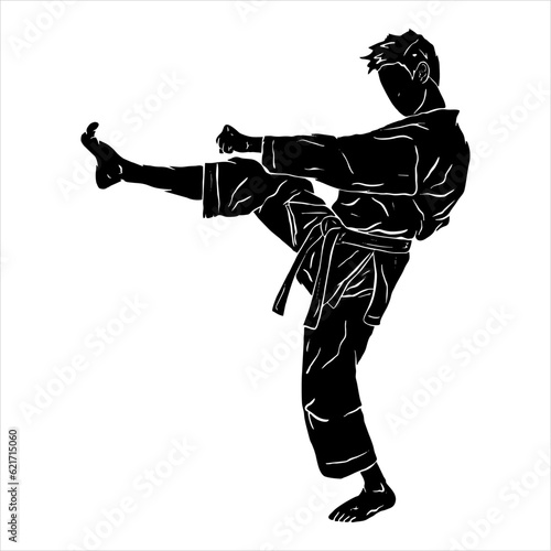 karate silhouette illustration vector