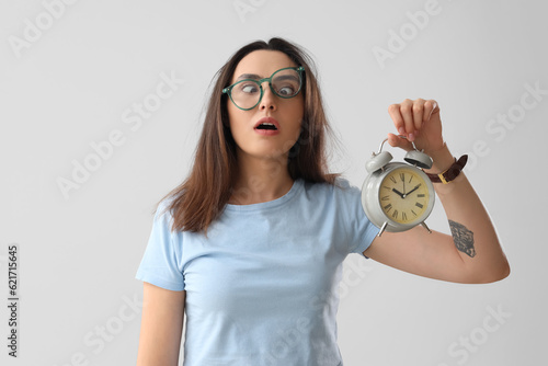 Stressed young woman with a...