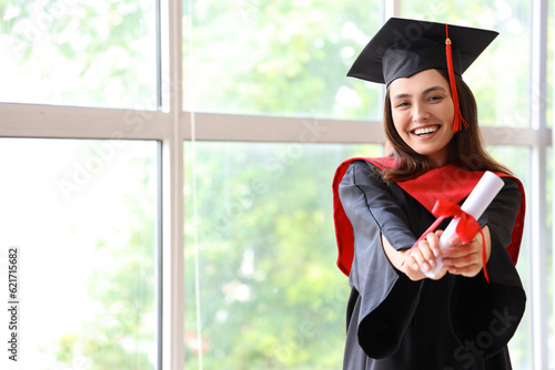 Female graduate student wit...