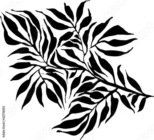 Artwork Brush Palm Tree Leaf Silhouette