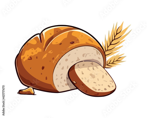 Organic baguette baked with wheat and seeds