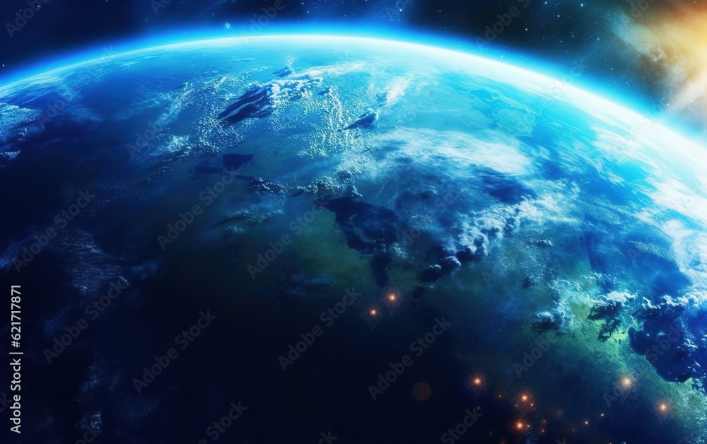 The Earth in the Cosmic Sky,created with generative ai tecnology. The Earth in the Cosmic Sky,created with generative ai tecnology.