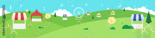 Music festival flat vector, banner