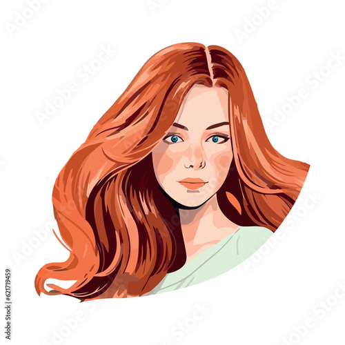 Beautiful young woman with curly brown hair