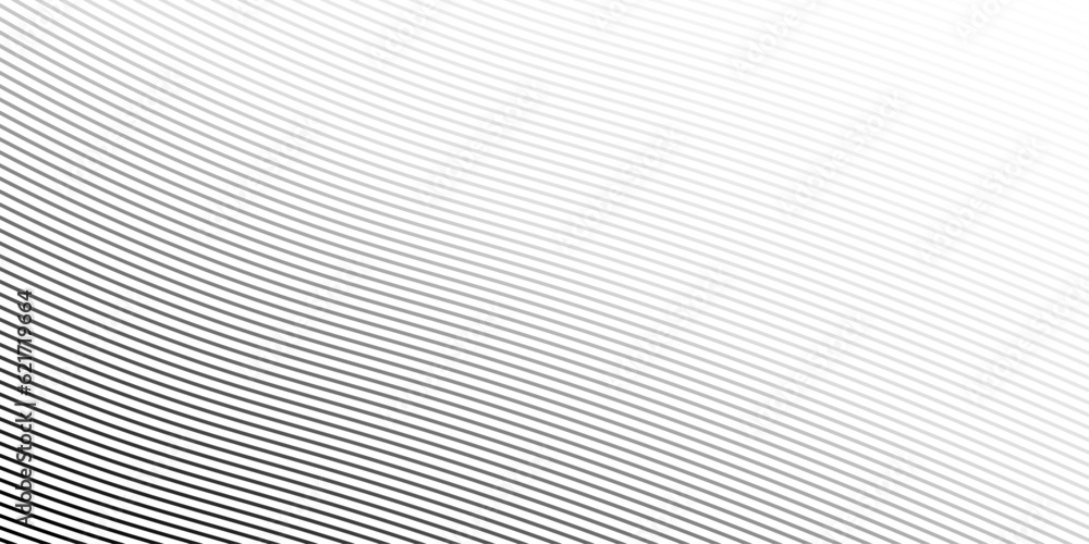 Abstract black and white vector background with curve lines and waves ...