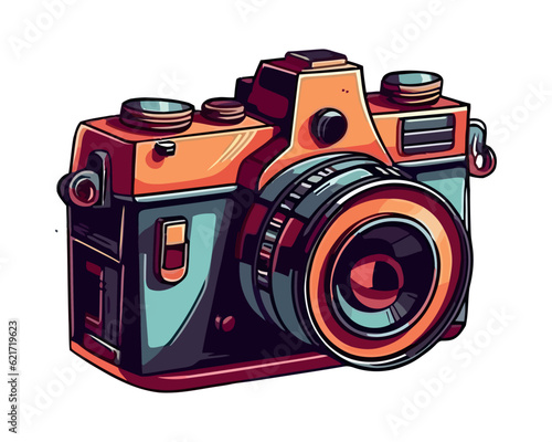 Old fashioned photography camera equipment icon