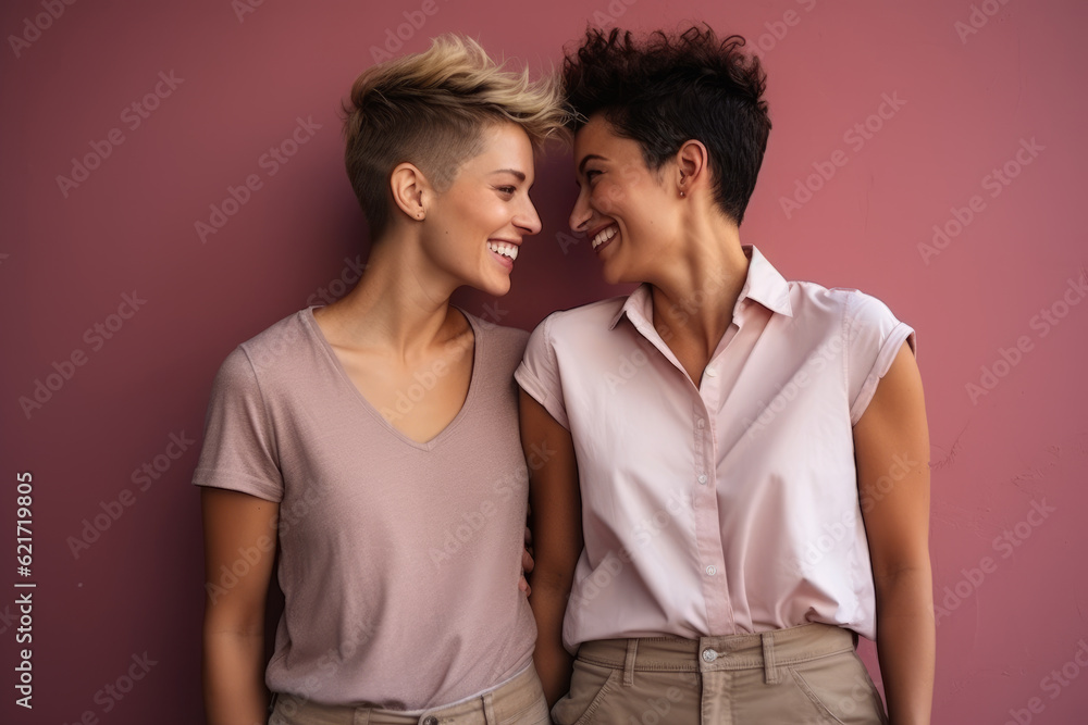 Generative AI - Love and Unity: A Thoughtful LGBT Couple Generative AI - Love and Unity: A Thoughtful LGBT Couple