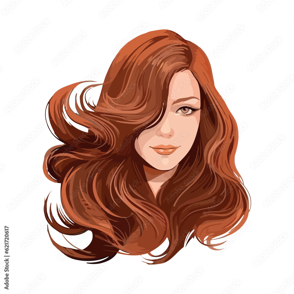 Curly haired woman smiling, a symbol of beauty Curly haired woman smiling, a symbol of beauty