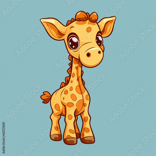 Adorable Giraffe Cartoon Vector Illustration for Children's T-Shirts, Books, and More - Captivating Wildlife Design for Sublimation Printing and Nursery Decor