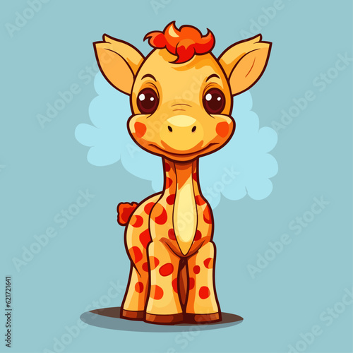 Adorable Giraffe Cartoon Vector Illustration for Children s T-Shirts  Books  and More - Captivating Wildlife Design for Sublimation Printing and Nursery Decor