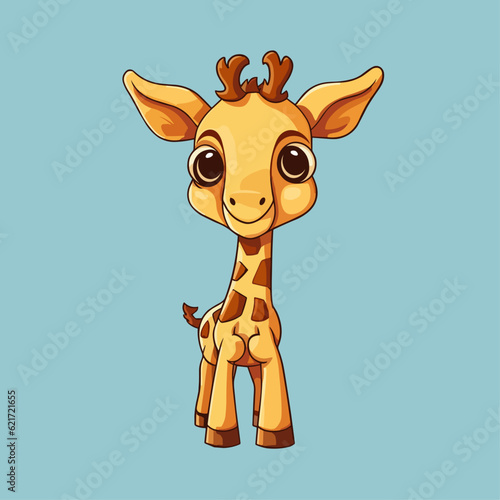 Adorable Giraffe Cartoon Vector Illustration for Children's T-Shirts, Books, and More - Captivating Wildlife Design for Sublimation Printing and Nursery Decor