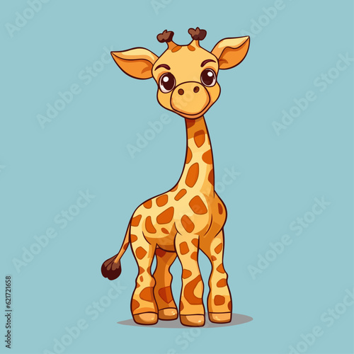 Adorable Giraffe Cartoon Vector Illustration for Children's T-Shirts, Books, and More - Captivating Wildlife Design for Sublimation Printing and Nursery Decor