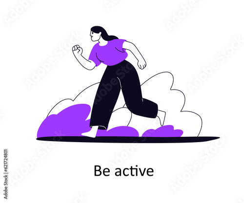 Active energetic life, vitality concept. Enthusiastic person with energy, act...