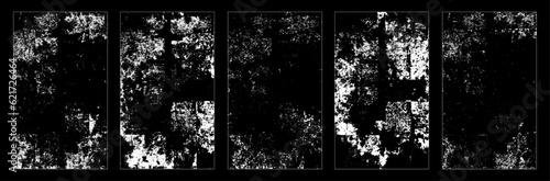 Dust and scratches Set of White Grainy Texture Isolated On Black Background. Dust Overlay Texture. Noise Particles.  Rough Grunge Shabby Scratched Torn Dust Texture. Distressed Overlay Surface texture