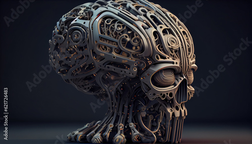 Robot brain,digital illustration