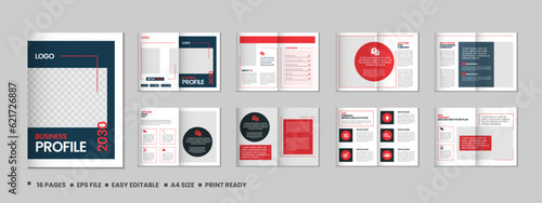 Company profile, multipage brochure template, include cover page, vertical a4 format presentation, landing page, annual report, leaflet, magazine, catalog, minimalist colorful geometric layout design