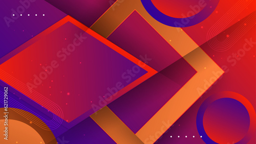 Modern vector abstract geometric purple orange and red background