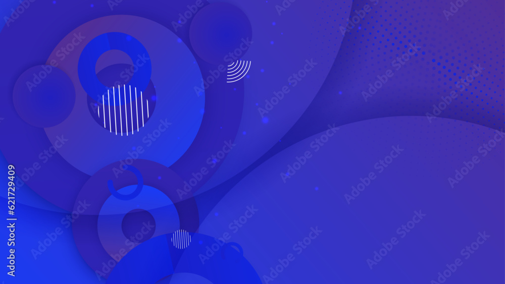 Vector blue background with different shapes