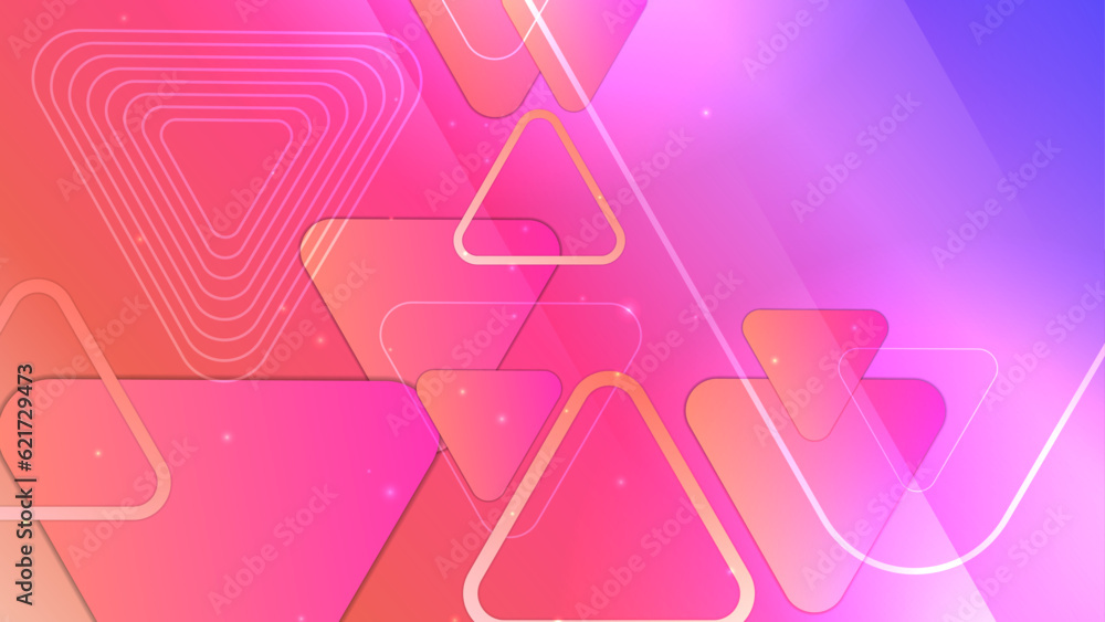 Modern vector abstract geometric purple pink orange background