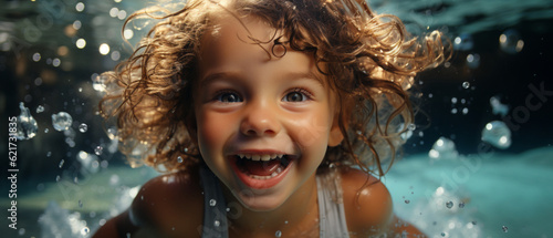 Erfrischende Begegnung: Ein glückliches Kind taucht ab und genießt das Schwimmen im Schwimmbad